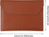 PU Leather Document Holder A4 File Folder with 3 Pockets, Waterproof Stylish Envelope Case with Snap Closure (Brown)