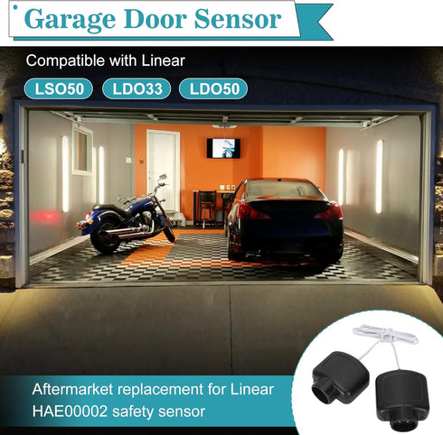 Jisculo 1 HAE00002 LSO50 LDO33 LDO50,Linear for Linear Garage Door Opener Sensors Beam Eyes Kit,Compatible with Linear