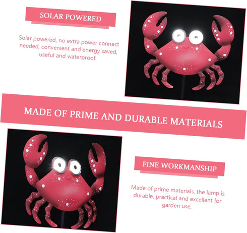 Crab Shape Solar Powered Garden Lamp Charming Outdoor Stake Light for Garden Lawn and Pathway Decor Easy Installation