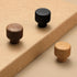 8 pcs Walnut Wood Round Chinese-Style Cute Cabinet Door Handles Cabinet Drawer Pulls Single-Hole Wardrobe Knobs Wooden
