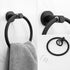 NearMoon Bath Towel Ring, Modern Round Hand Towel Holder for Bathroom, Wall Mounted (Matte Black)
