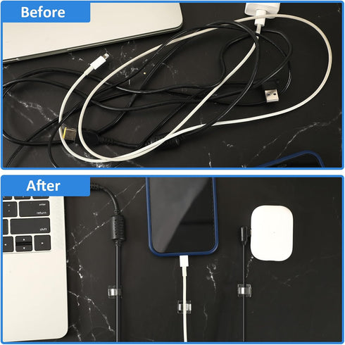 80 PCS Adhesive Cable Clips, Clear Light Strip Mounting Clips for Desk, Outdoor Wall, LED Wire Holder Organizer