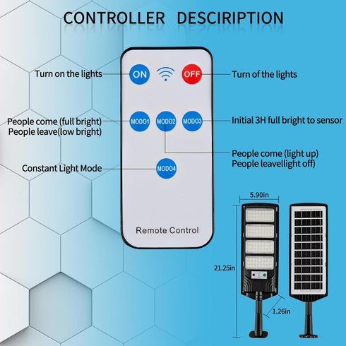 Lights,448LEDs 20000LM IP66 Viruhaka Solar Outdoor Street Lights with Hight Brightness, Waterproof Security Flood
