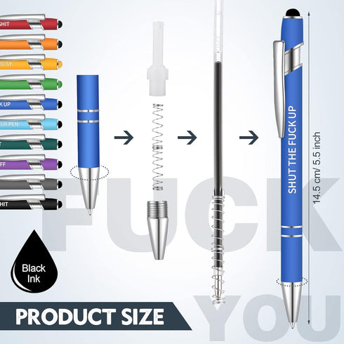Teling Snarky Office Pens, Funny Ballpoint Pens with Rude Quotes, Vibrant Negative Passive Positive Message Pens