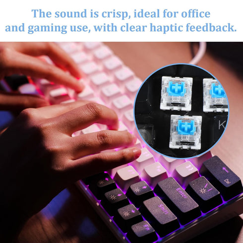 Exircy 50 3 PCS Blue Mechanical Keyboard Switches, Pin Blue Clicky Switches with Switch Puller Waterproof Keyboard