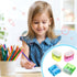 Teling 216 Pcs Dual Holes Manual Pencil Sharpeners, Colorful Handheld Pencil Sharpener with Lid for School, Home
