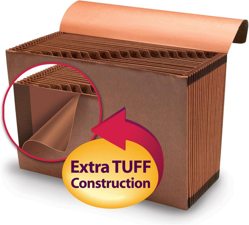Smead TUFF Expanding File, 21 Pockets, Alphabetic (A-Z), Legal Size, Redrope (70320)