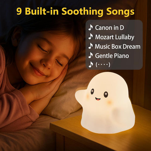 nextanG Dimmable RGB Ghost Night Light Color-Changing Tap Control Fun Toy for Kids, Soft Squishy Silicone Lamp