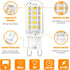 G9 Bulb 6000K 4W (40W AC120V 400LM G9 Bulbs 360 Non-dimmable, 5 Pack YUIIP LED Daylight White Halogen Equivalent), Bi