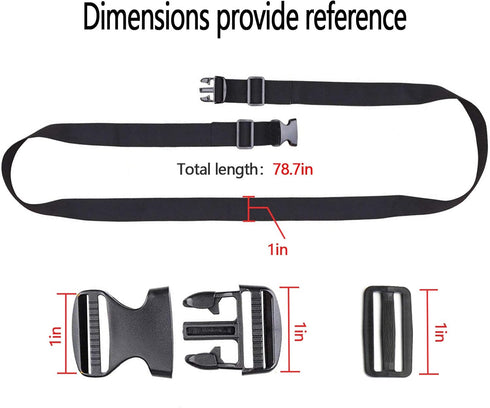 Premium Utility Straps with Quick Release Buckle, Adjustable Nylon Lashing Straps for Camping Gear, Black 4Pcs