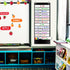 Daily Schedule Pocket Chart with 13+1 Pockets, 18 Dry Eraser Cards, Over Door Mountings for Classroom, Office (Black)