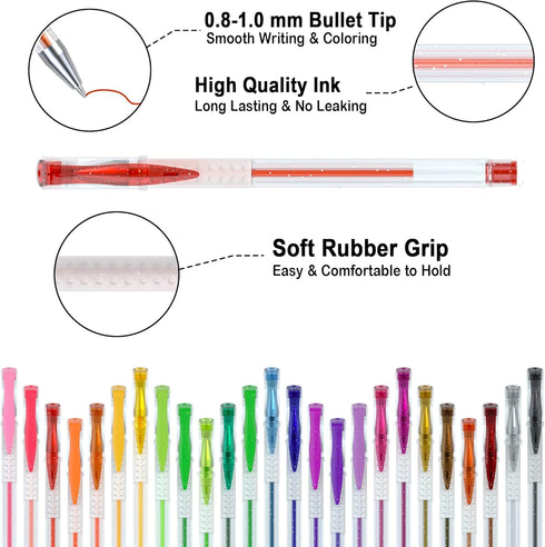 Shuttle Art 160 Pack Glitter Gel Pens, 80 Colors Set with 80 Refills for Adults Coloring Books and Crafts