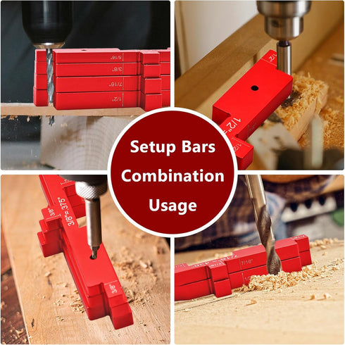 QYQRQF Set 7pcs Setup Set Router Table Up Bars, Aluminum Precision Blocks Height Gauge for Woodworking Router Table Saw