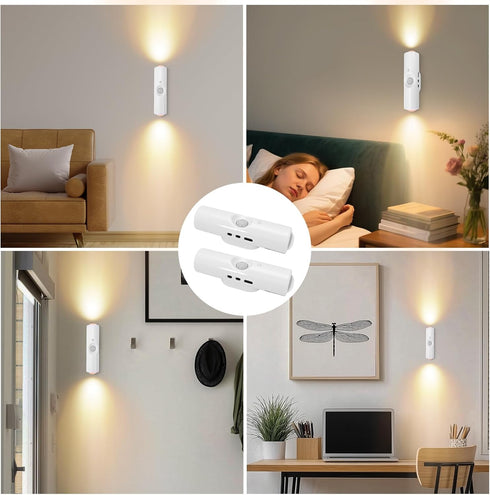 STHF 4 Pack Closet, (7 Rechargeable Smart LED Motion Sensor Ambient Light, Auto-On Multi-Color Changing Magnetic Wall