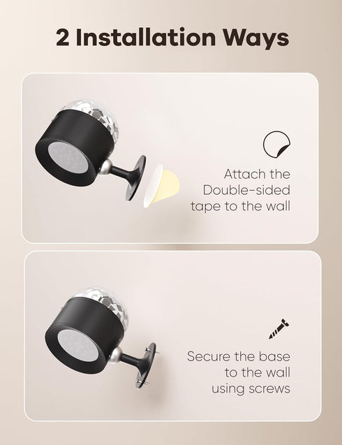 Joyzy Dynamic Wall Light Battery Operated Two-Headed Wall Lighting for Bedroom, Remote and Touch Control Wall Mounted