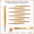 Yeaqee 30 Set Inspirational Gifts, Spiral Notebooks with Sticky Notepads, Motivational Bamboo Ballpoint Pens, Back to