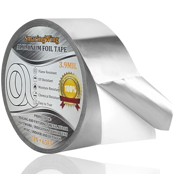 Duct Tape Heavy Duty Waterproof, Premium Aluminum Foil Tape (2" x 65Feet), High Temperature Sealant