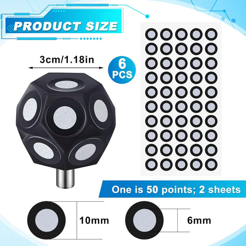 6 Set 2 100 6.0 mm 3D 3D Kingdder Pcs Multi-Angle Marker Sheet Point Scanner Markers Dot Stickers Scanning Spray
