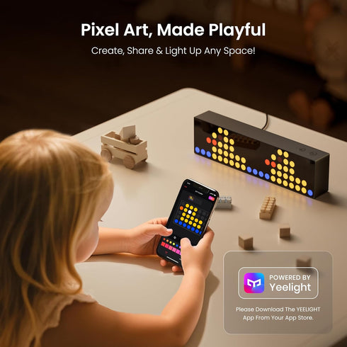 16M 2.4GHz YEELIGHT LED Smart Lamp, Colors Option Pixel Cube Smart Table Lamp, Music Sync RGB+IC Display