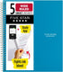 Five Star Spiral Notebook + Study App, 5 Subject, Wide Ruled, 8" x 10-1/2", 200 Sheets, Tidewater Blue
