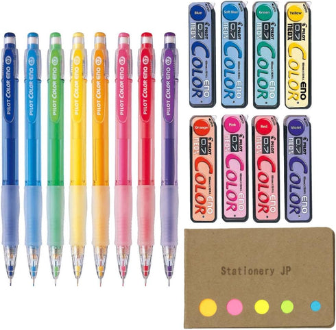 Pilot Color Eno Mechanical Pencil, 0.7mm, 8 Colors, Refillable, Smooth Writing, Lightweight Design