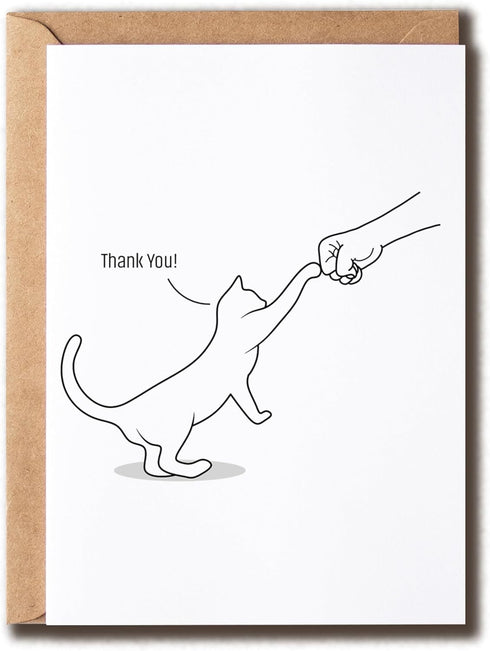 SNMDesigns Thank You Cat Card - Perfect for Vets & Cat Lovers -