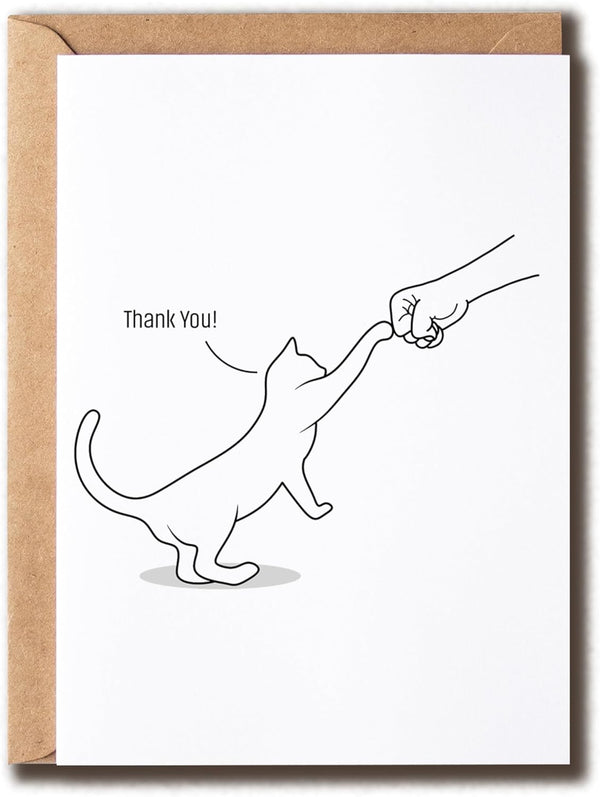 SNMDesigns Thank You Cat Card - Perfect for Vets & Cat Lovers -