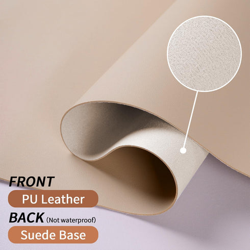 Leather Desk Pad, Large Mouse Pad, Non-Slip Desk Blotter, Waterproof Desk Mat for Home Office and Decor - Beige