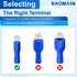 Baomain 100-Pack Female Quick Disconnect Spade Terminals, 0.11", 16-14 AWG, Fully Insulated Crimp Connectors
