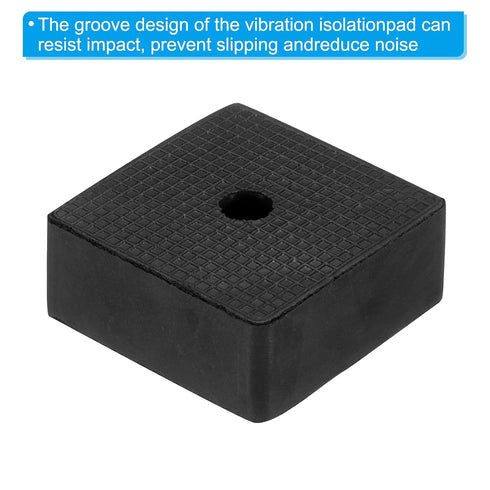 PATIKIL Rubber Anti-Vibration Pads, 4 Pcs, Square Vibration Isolation Mats, 1.97" x 1.97" x 0.8", Black