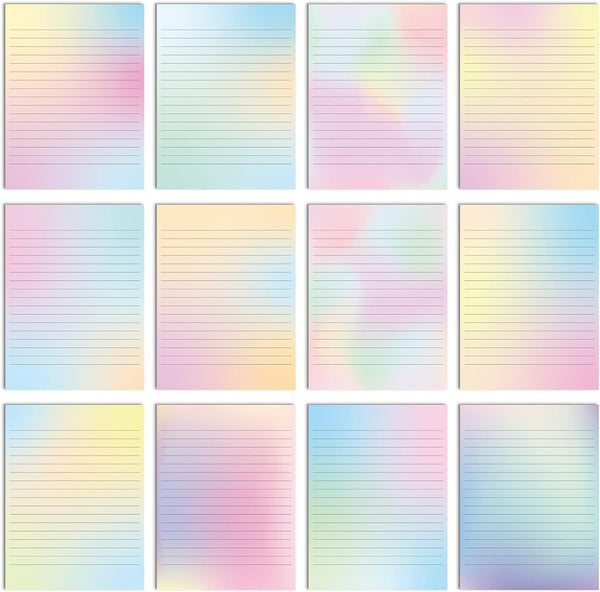Patelai 120 Sheets Double Sided Lined Stationery Paper, 8.5 x 11 Decorative Writing Paper for Classroom, Pastel Gradient