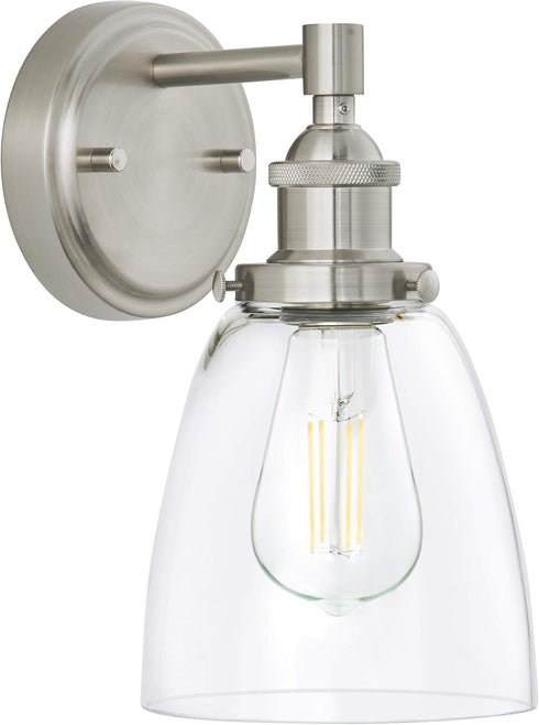 Linea di Liara Fiorentino Brushed Nickel Wall Sconce Lighting Fixture Farmhouse Bathroom