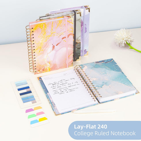 Spiral Notebooks for Work - 240 Pages Lined A5 College Ruled Journals for Writing, 8.6”x6.2'' for School Office Supplies