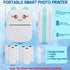 Portable Printer, Mini Pocket Wireless Bluetooth Thermal Printer with 6 Rolls Printing Paper for Android iOS, Blue