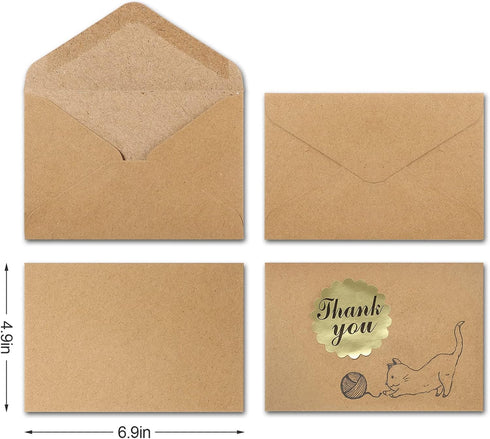Gift Cards Envelopes Mini Brown Kraft for Small Gift Cards, Invitations, Business Notes (800 Pieces)