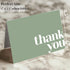 Pack 40 5x3.5 Inches Paper Play Thank You Cards Bulk of Green, with Matching Stickers & Envelopes, Minimalistic Design
