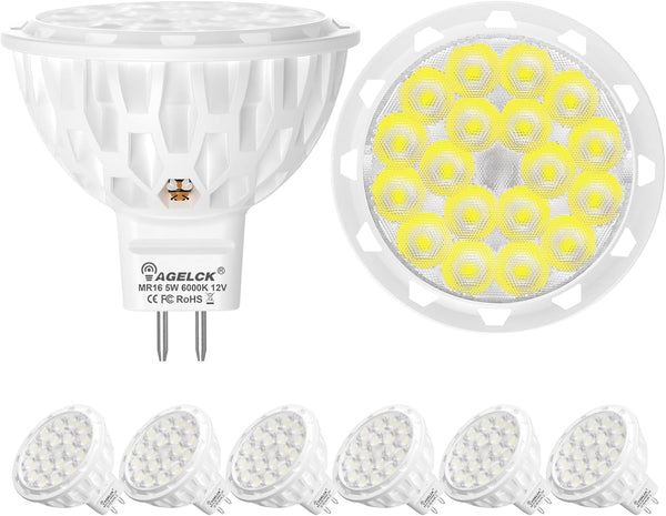 AGELCK MR16 Led Bulb 6000K Daylight - Gu5.3 Base, 5W (50W Halogen Equivalent),