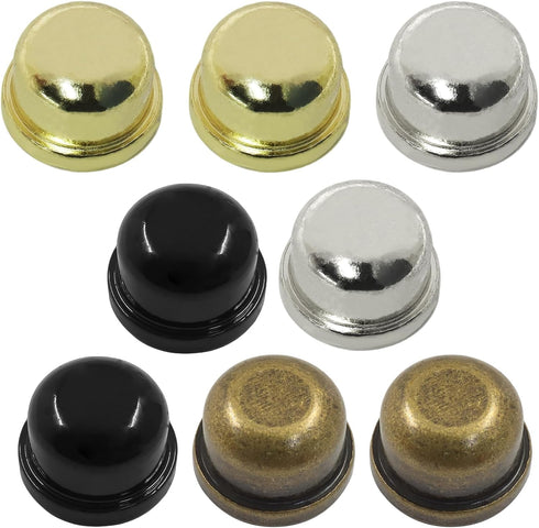 Biaungdo 8 Pack 1/4-27 Inch, 4 Metal Lamp Finial Cap Knob, Lamp Shade Screw Cap Top Lamps Decoration for Lamps Shade