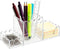 YAGELI Clear Acrylic Desk Organizer Set of 3, Magnetic Modular Pen Holder