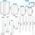 23Pcs Plastic Graduated Cylinders Beakers Set, 6 Clear Cylinders 25/50/100/250/500/1000ml, 4 Beakers 10/25/50/100ml