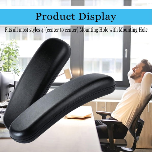 Office Chair Arm Replacement Pads (Set of 2), Oval Shaped Arm Rest for Desk Chair with Mounting Hole Patterns