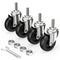 Caster Wheels 3 Inch with No Brake - 3/8" -16 x 1-1/2" Threaded Swivel Casters Set of 4 Heavy Duty