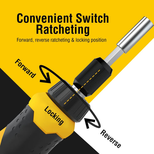 AZUNO 24 IN 1 Ratchet Screwdriver Set with Universal Socket, 20 CRV Bits Stored in Handle, 12+8 Slotted/Philips/Torx/Hex/Square Sand Blasted Bits and Chrome Plated Precision bits. by AZUNO