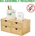 Wisuce Bamboo Desk Organizer, Mini Desktop Drawer Tabletop Storage Organization Box for Office Home Toiletries