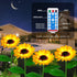 Indoor-4 Pack 8 Solar Sunfower Lights Outdoor& Sunflower Lights with Remote, Modes Home Garden Decor,Sunflowers Gifts