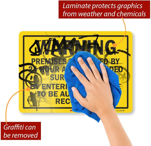 "Premises Protected by 24 Hour Audio and Video Surveillance" Label by SmartSign | 14" x 10" Reflective Decal