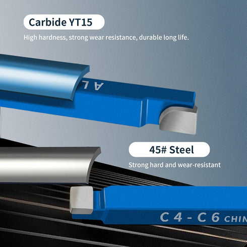 10PCS 1/4" Metal Lathe Cutting Tools, C-6 Carbide Tip Cutter Tool Bit Cutting Set for Milling