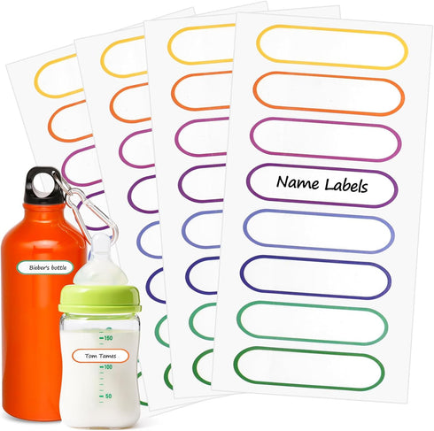 Jactales Waterproof Name Labels for Kids Child - Self-Laminating,Dishwasher Safe Name Stickers for