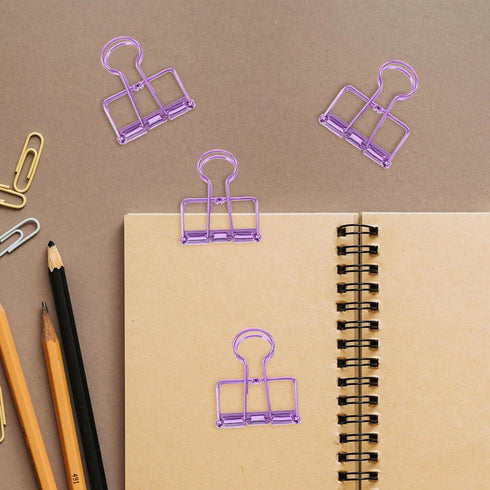 VILLCASE 10pcs Elliot Folder Office Binders Medium Binder Clips Binder Clips Large Black Folders School Binder Clips Folder Binder Clips for Paper Big Purple Metal Folder Sub Test Paper by VILLCASE