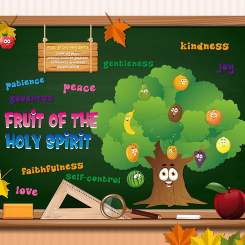 Classroom Tree Bulletin Board Set, Tree Cutouts for Elementary School Teacher Chalkboard Supplies (Fruit Style)